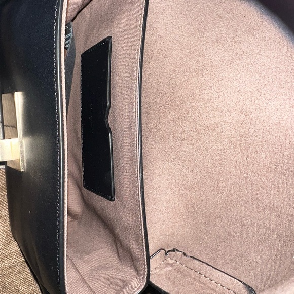 All Saints Black Leather Shoulder Bag/Waist Bag with Gold Accents - Picture 6 of 6